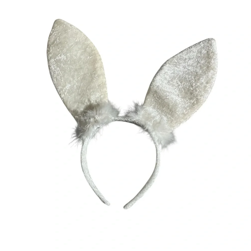 Kids Bunny Ear Headband - White and Pink